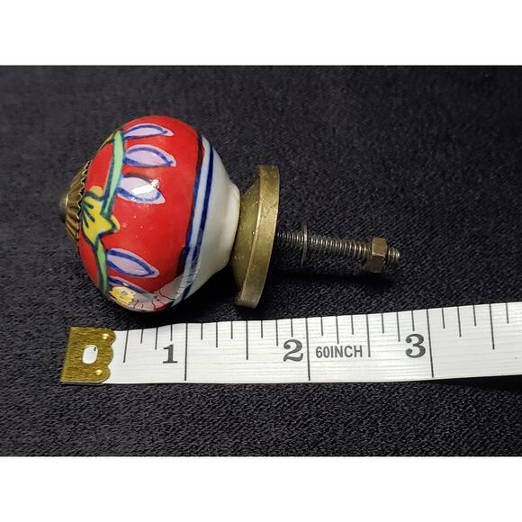 31 Porcelain Floral Hand Painted Knobs Dresser Cabinets Kitchen Bathroom Drawer - Picture 8 of 9
